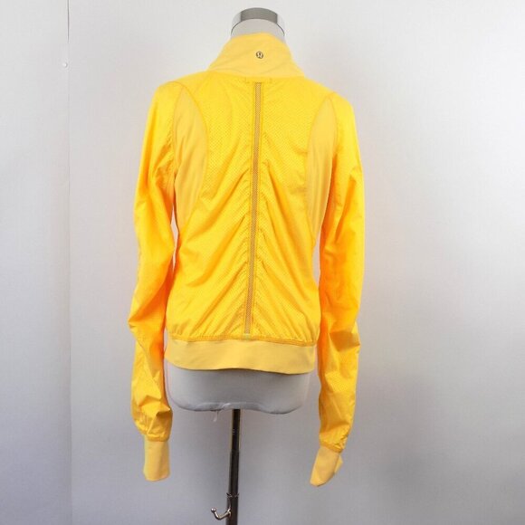 Lululemon Jacket Run two to make it Sz 6 Reversible Burning Yellow Mellow Yellow - Picture 6 of 12